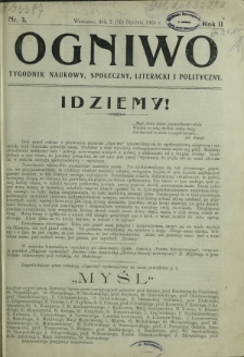 Ogniwo : tygodnik naukowy, społeczny, literacki i polityczny. R. 2, Nr 3 (3/16 stycznia 1904)