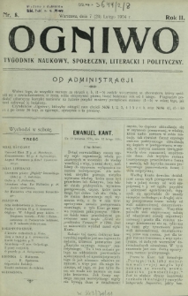 Ogniwo : tygodnik naukowy, społeczny, literacki i polityczny. R. 2, Nr 8 (7/20 lutego 1904)
