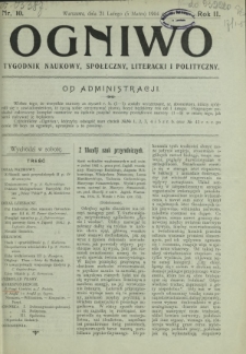 Ogniwo : tygodnik naukowy, społeczny, literacki i polityczny. R. 2, Nr 10 (21 lutego/5 marca 1904)