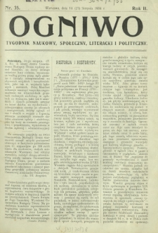 Ogniwo : tygodnik naukowy, społeczny, literacki i polityczny. R. 2, Nr 35 (14/27 sierpnia 1904)