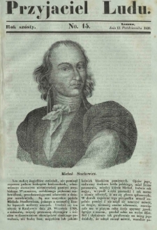 Przyjaciel Ludu : czyli tygodnik potrzebnych i pożytecznych wiadomości. R. 6, No 15 (12 października 1839)