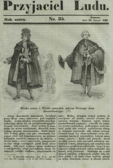 Przyjaciel Ludu : czyli tygodnik potrzebnych i pożytecznych wiadomości. R. 6, No 35 (29 lutego 1840)