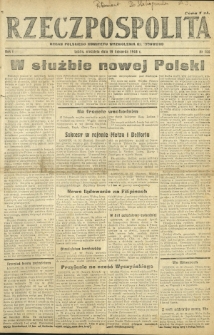Rzeczpospolita : organ Polskiego Komitetu Wyzwolenia Narodowego. R. 1, nr 106 (19 listopada 1944)
