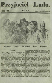 Przyjaciel Ludu : czyli tygodnik potrzebnych i pożytecznych wiadomości. R. 8, No 15 (9 października 1841)