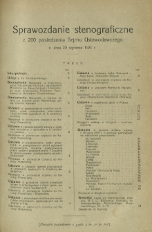 Sprawozdanie Stenograficzne z 200 Posiedzenia Sejmu Ustawodawczego z dnia 20 stycznia 1921 r.