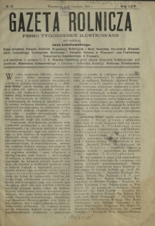Gazeta Rolnicza : pismo tygodniowe ilustrowane. R. 65, nr 52 (29 grudnia 1925)
