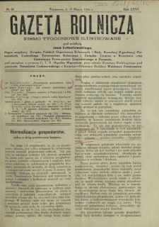 Gazeta Rolnicza : pismo tygodniowe ilustrowane. R. 66, nr 12 (19 marca 1926)
