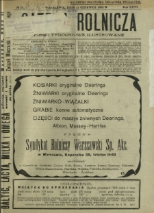 Gazeta Rolnicza : pismo tygodniowe ilustrowane. R. 66, nr 24 (11 czerwca 1926)