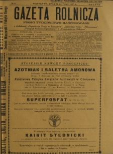 Gazeta Rolnicza : pismo tygodniowe ilustrowane. R. 67, nr 6 (11 lutego 1927)