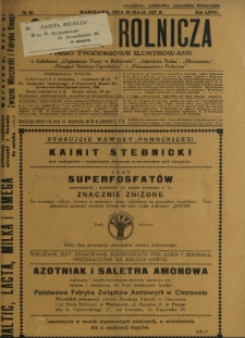 Gazeta Rolnicza : pismo tygodniowe ilustrowane. R. 67, nr 20 (20 maja 1927)
