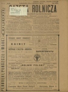 Gazeta Rolnicza : pismo tygodniowe ilustrowane. R. 67, nr 36 (9 września 1927)