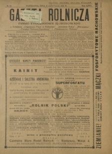 Gazeta Rolnicza : pismo tygodniowe ilustrowane. R. 67, nr 44 (4 listopada 1927)