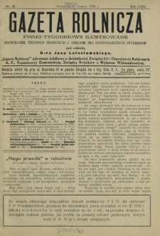 Gazeta Rolnicza : pismo tygodniowe ilustrowane. R. 75, nr 26 (28 czerwca 1935)