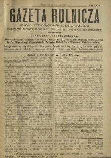Gazeta Rolnicza : pismo tygodniowe ilustrowane. R. 75, nr 52 (27 grudnia 1935)