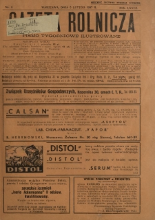Gazeta Rolnicza : pismo tygodniowe ilustrowane. R. 77, nr 6 (5 lutego 1937)