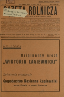 Gazeta Rolnicza : pismo tygodniowe ilustrowane. R. 78, nr 10 (11 marca 1938)