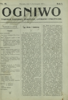 Ogniwo : tygodnik naukowy, społeczny, literacki i polityczny. R. 1, Nr 48 (8/21 listopada 1903)