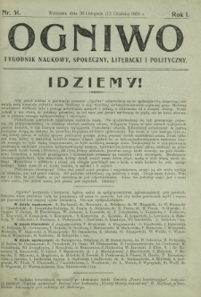 Ogniwo : tygodnik naukowy, społeczny, literacki i polityczny. R. 1, Nr 51 (29 listopada/12 grudnia 1903)