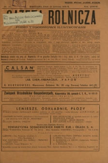 Gazeta Rolnicza : pismo tygodniowe ilustrowane. R. 78, nr 16 (22 kwietnia 1938)