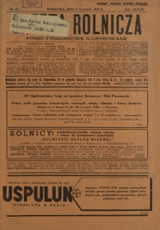 Gazeta Rolnicza : pismo tygodniowe ilustrowane. R. 78, nr 35 (2 września 1938)