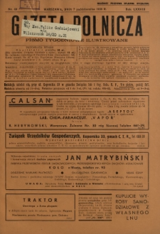 Gazeta Rolnicza : pismo tygodniowe ilustrowane. R. 78, nr 40 (7 października 1938)