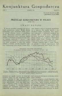 Konjunktura Gospodarcza : wydawnictwo Instytutu Badania Konjunktur Gospodarczych i Cen. R. 4, z. 8 (sierpień 1931)