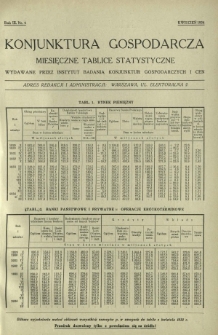Konjunktura Gospodarcza : miesięczne tablice statystyczne wydawane przez Instytut Badania Konjunktur Gospodarczych i Cen. R. 3, nr 4 (kwiecień 1934)