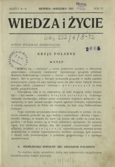 Wiedza i Życie : miesięcznik poświęcony popularyzacji wiedzy R. 6, z. 8/9 (sierpień/wrzesień 1931)