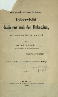Geographisch-statistische uebersicht Galiziens und der Bukowina