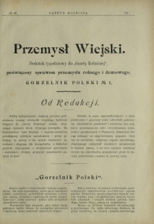 Gazeta Rolnicza : pismo tygodniowe. R. 46, nr 49 (8 grudnia 1906) - dodatek pt. Przemysł Wiejski