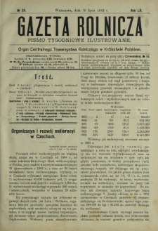 Gazeta Rolnicza : pismo tygodniowe ilustrowane. R. 52, nr 29 (19 lipca 1912)