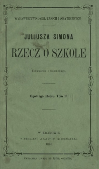 Juliusza Simona Rzecz o szkole