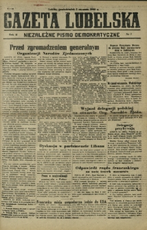 Gazeta Lubelska : niezależne pismo demokratyczne. R. 2, nr 7 (7 stycznia 1946)