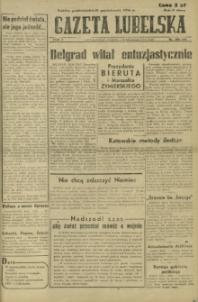 Gazeta Lubelska : niezależne pismo demokratyczne. R. 2, nr290=598 (21 październik 1946)