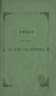 Uwagi nad broszurą "Ein Wort für Österreich"