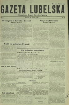 Gazeta Lubelska : niezależny organ demokratyczny. R. 1, nr 16 (20 sierpnia 1944)