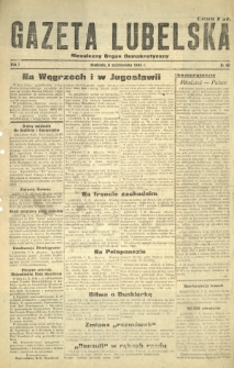 Gazeta Lubelska : niezależny organ demokratyczny. R. 1, nr 60 (8 października 1944)