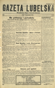 Gazeta Lubelska : niezależny organ demokratyczny. R. 1, nr 63 (11 października 1944)