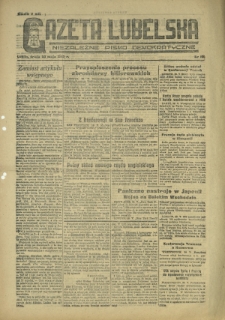 Gazeta Lubelska : niezależne pismo demokratyczne. 1945, nr 100 (30 maja)