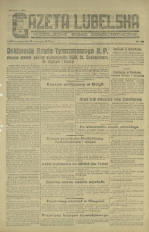 Gazeta Lubelska : niezależne pismo demokratyczne. 1945, nr 120 (21 czerwca)