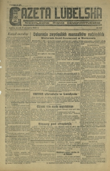 Gazeta Lubelska : niezależne pismo demokratyczne. 1945, nr 166 (8 sierpnia)