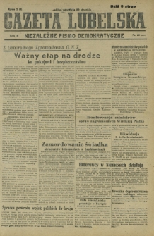 Gazeta Lubelska : niezależne pismo demokratyczne. R. 2, nr 20=329 (20 stycznia 1946)