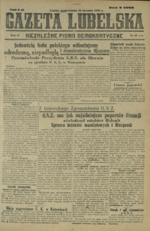 Gazeta Lubelska : niezależne pismo demokratyczne. R. 2, nr 21=330 (21 stycznia 1946)