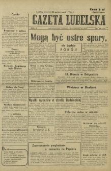 Gazeta Lubelska : niezależne pismo demokratyczne. R. 2, nr 291=600 (22 październik 1946)