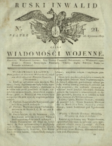 Ruski Inwalid czyli wiadomości wojenne. 1817, nr 21 (26 stycznia)