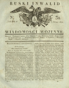 Ruski Inwalid czyli wiadomości wojenne. 1817, nr 31 (7 lutego)