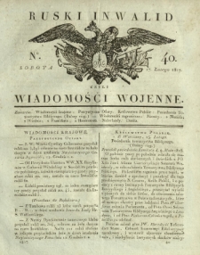 Ruski Inwalid czyli wiadomości wojenne. 1817, nr 40 (17 lutego)
