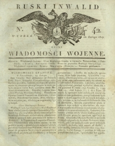 Ruski Inwalid czyli wiadomości wojenne. 1817, nr 42 (20 lutego)