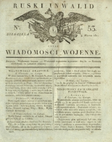 Ruski Inwalid czyli wiadomości wojenne. 1817, nr 53 (4 marca)