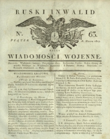 Ruski Inwalid czyli wiadomości wojenne. 1817, nr 63 (16 marca)
